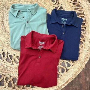 Duluth Trading Co Men's size Medium Red, Green, And Navy Collared Polo Lot of 3